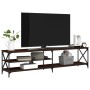 Metal TV cabinet and brown oak plywood 200x40x50cm by vidaXL, TV Furniture - Ref: Foro24-826743, Price: 81,43 €, Discount: %