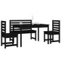 Juego de comedor de jardín 4 piezas madera maciza pino negro de vidaXL, Conjuntos de jardín - Ref: Foro24-3154699, Precio: 26...