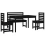 4-teilige Garten-Essgarnitur massives Kiefernholz schwarz von vidaXL, Gartensets - Ref: Foro24-3154699, Preis: 264,59 €, Raba...