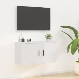 Glossy white wall TV cabinet 80x34.5x40 cm by vidaXL, TV Furniture - Ref: Foro24-816626, Price: 39,99 €, Discount: %