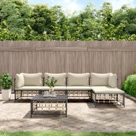 Garden furniture set 6 pieces anthracite cushions PE rattan by vidaXL, Outdoor sofas - Ref: Foro24-3186744, Price: 425,12 €, ...