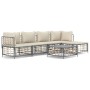 Gartenmöbel-Set 6-teilig anthrazitfarbene Kissen PE-Rattan von vidaXL, Outdoor-Sofas - Ref: Foro24-3186744, Preis: 445,07 €, ...