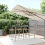 High bar table with gray PE rattan glass surface 180x70x110 cm by vidaXL, Garden tables - Ref: Foro24-362592, Price: 90,17 €,...