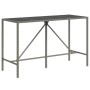 Mesa alta bar con superficie vidrio ratán PE gris 180x70x110 cm de vidaXL, Mesas de jardín - Ref: Foro24-362592, Precio: 90,1...