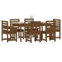 Garden dining set 7 pieces solid honey brown pine wood by vidaXL, Garden sets - Ref: Foro24-3154710, Price: 378,09 €, Discoun...