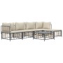 Gartenmöbel-Set 6-teilig anthrazitfarbene Kissen PE-Rattan von vidaXL, Outdoor-Sofas - Ref: Foro24-3186744, Preis: 445,07 €, ...