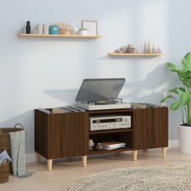 Brown oak plywood record cabinet 121x38x48 cm by vidaXL, CD and DVD storage - Ref: Foro24-831932, Price: 96,99 €, Discount: %