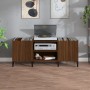 Brown oak plywood disc cabinet 121x38x48 cm by vidaXL, CD and DVD storage - Ref: Foro24-831940, Price: 107,70 €, Discount: %