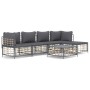 Gartenmöbel-Set 6-teilig anthrazitfarbene Kissen PE-Rattan von vidaXL, Outdoor-Sofas - Ref: Foro24-3186745, Preis: 440,44 €, ...