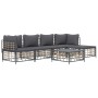 Gartenmöbel-Set 6-teilig anthrazitfarbene Kissen PE-Rattan von vidaXL, Outdoor-Sofas - Ref: Foro24-3186745, Preis: 440,44 €, ...