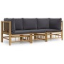 3-piece bamboo garden furniture set with dark gray cushions by vidaXL, Garden sets - Ref: Foro24-3155215, Price: 288,51 €, Di...