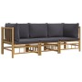 3-piece bamboo garden furniture set with dark gray cushions by vidaXL, Garden sets - Ref: Foro24-3155215, Price: 288,51 €, Di...