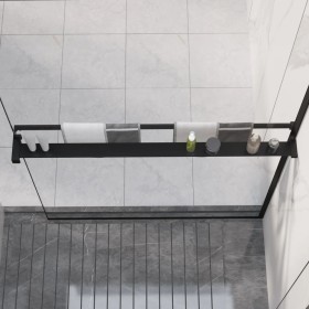 Black aluminum shower wall shelf 100 cm by vidaXL, Bathroom accessories - Ref: Foro24-153617, Price: 80,67 €, Discount: %