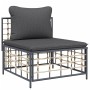 Gartenmöbel-Set 6-teilig anthrazitfarbene Kissen PE-Rattan von vidaXL, Outdoor-Sofas - Ref: Foro24-3186745, Preis: 440,44 €, ...