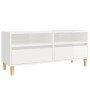 Mueble de TV madera contrachapada blanco brillo 100x34,5x44,5cm de vidaXL, Muebles TV - Ref: Foro24-831895, Precio: 68,26 €, ...