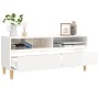 Hochglanzweißer TV-Schrank aus Sperrholz, 100 x 34,5 x 44,5 cm von vidaXL, TV-Möbel - Ref: Foro24-831895, Preis: 68,26 €, Rab...