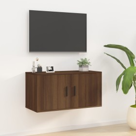 Mueble para TV de pared roble marrón 80x34,5x40 cm de vidaXL, Muebles TV - Ref: Foro24-816631, Precio: 59,53 €, Descuento: %