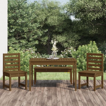 Garten-Essgruppe 4-teilig aus massivem honigbraunem Kiefernholz von vidaXL, Gartensets - Ref: Foro24-3154704, Preis: 244,99 €...