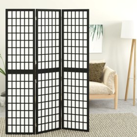 Folding screen with 3 panels Japanese style black 120x170 cm by vidaXL, Room dividers - Ref: Foro24-352079, Price: 110,04 €, ...