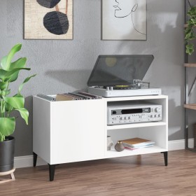 Plywood white record storage unit 84.5x38x48 cm by vidaXL, CD and DVD storage - Ref: Foro24-831949, Price: 70,66 €, Discount: %