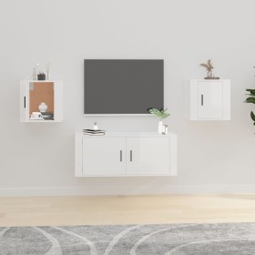 Wall TV cabinets 2 pcs glossy white 40x34.5x40 cm by vidaXL, TV Furniture - Ref: Foro24-816645, Price: 54,52 €, Discount: %