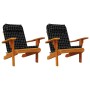 Adirondack-Stuhlkissen, 2 Stück, schwarz karierter Oxford-Stoff von vidaXL, Kissen für Stühle und Sofas - Ref: Foro24-361846,...