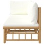 Garden furniture set 2 pieces bamboo and cream white cushions by vidaXL, Modular outdoor sofas - Ref: Foro24-362298, Price: 2...