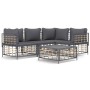 Gartenmöbel-Set 5-teilig mit Kissen Anthrazit PE-Rattan von vidaXL, Outdoor-Sofas - Ref: Foro24-3186749, Preis: 397,57 €, Rab...