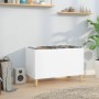 Mueble discos madera contrachapada blanco brillo 74,5x38x48 cm de vidaXL, Almacenamiento para CD y DVD - Ref: Foro24-831959, ...