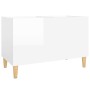 Mueble discos madera contrachapada blanco brillo 74,5x38x48 cm de vidaXL, Almacenamiento para CD y DVD - Ref: Foro24-831959, ...