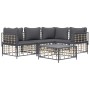 Gartenmöbel-Set 5-teilig mit Kissen Anthrazit PE-Rattan von vidaXL, Outdoor-Sofas - Ref: Foro24-3186749, Preis: 397,57 €, Rab...