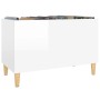 Mueble discos madera contrachapada blanco brillo 74,5x38x48 cm de vidaXL, Almacenamiento para CD y DVD - Ref: Foro24-831959, ...