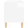 Mueble discos madera contrachapada blanco brillo 74,5x38x48 cm de vidaXL, Almacenamiento para CD y DVD - Ref: Foro24-831959, ...