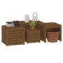 Gartenbox-Set 4-tlg. massives Kiefernholz grau honigbraun von vidaXL, Aufbewahrungsboxen für den Außenbereich - Ref: Foro24-3...