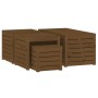 Garden box set 4 pcs solid pine wood gray honey brown by vidaXL, Outdoor storage boxes - Ref: Foro24-3154669, Price: 302,73 €...