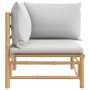 Garden corner sofa with light gray bamboo cushions by vidaXL, Modular outdoor sofas - Ref: Foro24-362278, Price: 105,72 €, Di...