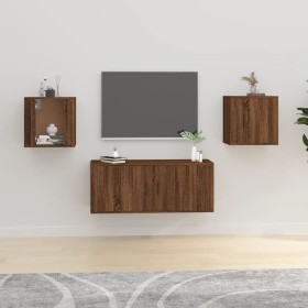 Wall TV cabinets 2 pcs brown oak 40x34.5x40 cm by vidaXL, TV Furniture - Ref: Foro24-816655, Price: 64,99 €, Discount: %