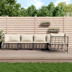 Gartenmöbel-Set 5-teilig, Kissen anthrazit, PE-Rattan von vidaXL, Outdoor-Sofas - Ref: Foro24-3186750, Preis: 405,99 €, Rabat...