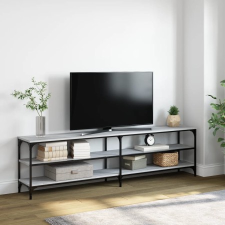 Sonoma gray metal and plywood TV cabinet 180x30x50 cm by vidaXL, TV Furniture - Ref: Foro24-826757, Price: 67,13 €, Discount: %