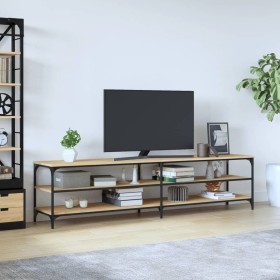 Mueble TV metal y madera contrachapada roble Sonoma 200x30x50cm de vidaXL, Muebles TV - Ref: Foro24-826760, Precio: 98,16 €, ...