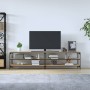 Mueble TV metal y madera contrachapada roble Sonoma 200x30x50cm de vidaXL, Muebles TV - Ref: Foro24-826760, Precio: 98,16 €, ...