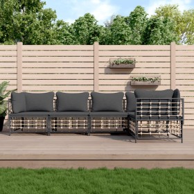 Garden furniture set 5 pieces cushions anthracite PE rattan by vidaXL, Outdoor sofas - Ref: Foro24-3186751, Price: 401,93 €, ...