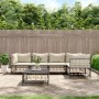 Gartenmöbel-Set 6-teilig anthrazitfarbene Kissen PE-Rattan von vidaXL, Outdoor-Sofas - Ref: Foro24-3186752, Preis: 478,17 €, ...