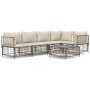 Gartenmöbel-Set 6-teilig anthrazitfarbene Kissen PE-Rattan von vidaXL, Outdoor-Sofas - Ref: Foro24-3186752, Preis: 478,17 €, ...