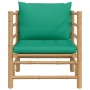 Bamboo garden sofa with green cushions by vidaXL, Modular outdoor sofas - Ref: Foro24-362296, Price: 90,99 €, Discount: %