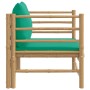 Bamboo garden sofa with green cushions by vidaXL, Modular outdoor sofas - Ref: Foro24-362296, Price: 90,99 €, Discount: %