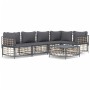 Gartenmöbel-Set 6-teilig anthrazitfarbene Kissen PE-Rattan von vidaXL, Outdoor-Sofas - Ref: Foro24-3186753, Preis: 473,03 €, ...