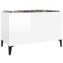 Mueble discos madera contrachapada blanco brillo 74,5x38x48 cm de vidaXL, Almacenamiento para CD y DVD - Ref: Foro24-831967, ...