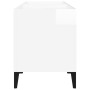 Mueble discos madera contrachapada blanco brillo 74,5x38x48 cm de vidaXL, Almacenamiento para CD y DVD - Ref: Foro24-831967, ...