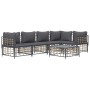 Gartenmöbel-Set 6-teilig anthrazitfarbene Kissen PE-Rattan von vidaXL, Outdoor-Sofas - Ref: Foro24-3186753, Preis: 473,03 €, ...